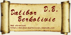 Dalibor Berkolivić vizit kartica